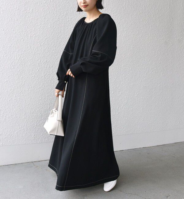 SHIPS for women「* 〈洗濯機可能 / セレモニー対応可〉ステッチ ショルダー タック ワンピース ◇」|ワンピース|