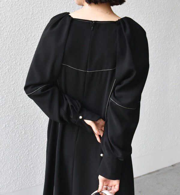 SHIPS for women「* 〈洗濯機可能 / セレモニー対応可〉ステッチ ショルダー タック ワンピース ◇」|ワンピース|