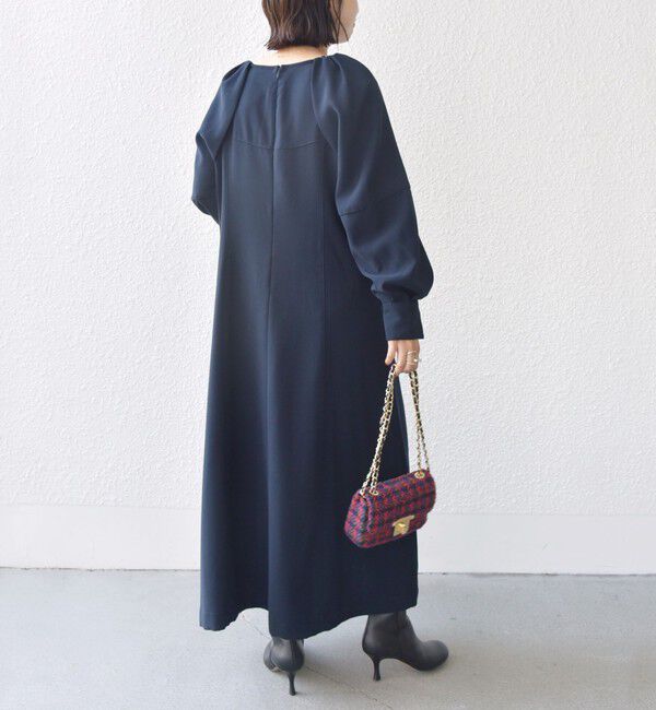 SHIPS for women「* 〈洗濯機可能 / セレモニー対応可〉ステッチ ショルダー タック ワンピース ◇」|ワンピース|