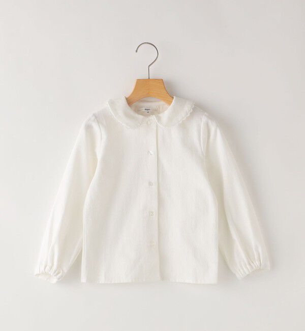 SHIPS KIDS「SHIPS KIDS:110～130cm / ミニ レース カラー ブラウス」|シャツ・ブラウス|ホワイト