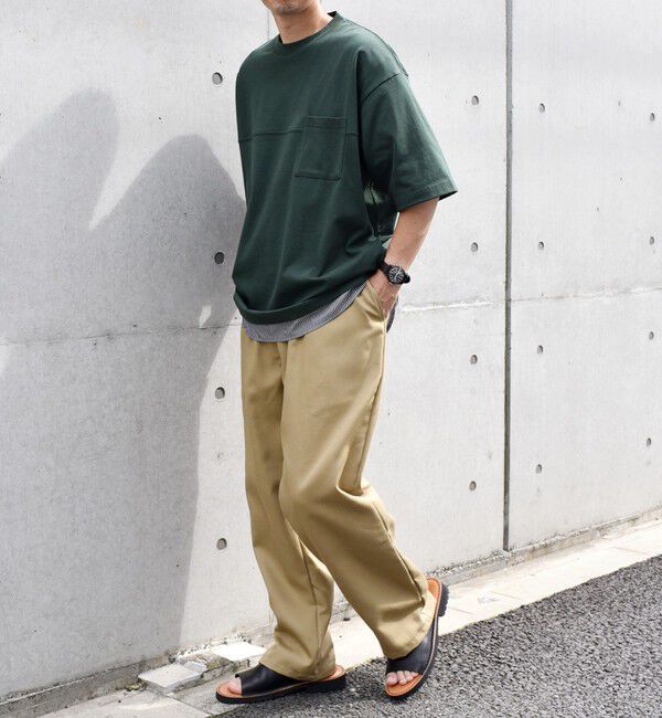 SHIPS any「SHIPS any: バックメッシュ / ストライプシャツ ドッキング フェイクレイヤード ポケット Tシャツ◇」|Tシャツ・カットソー|