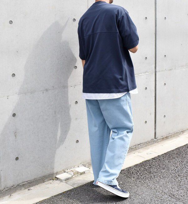 SHIPS any「SHIPS any: バックメッシュ / ストライプシャツ ドッキング フェイクレイヤード ポケット Tシャツ◇」|Tシャツ・カットソー|