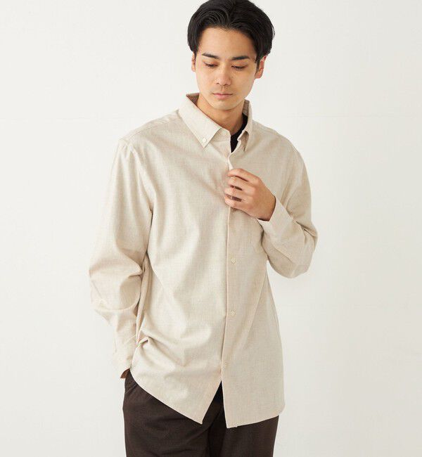 SHIPS Colors 「SHIPS Colors:〈洗濯機可能〉シャンブレー ネル ボタンダウン シャツ」|シャツ・ブラウス|