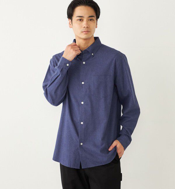 SHIPS Colors 「SHIPS Colors:〈洗濯機可能〉シャンブレー ネル ボタンダウン シャツ」|シャツ・ブラウス|