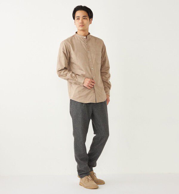 SHIPS Colors 「SHIPS Colors: ポリエステル フェイクスエード バンドカラー シャツ」|シャツ・ブラウス|