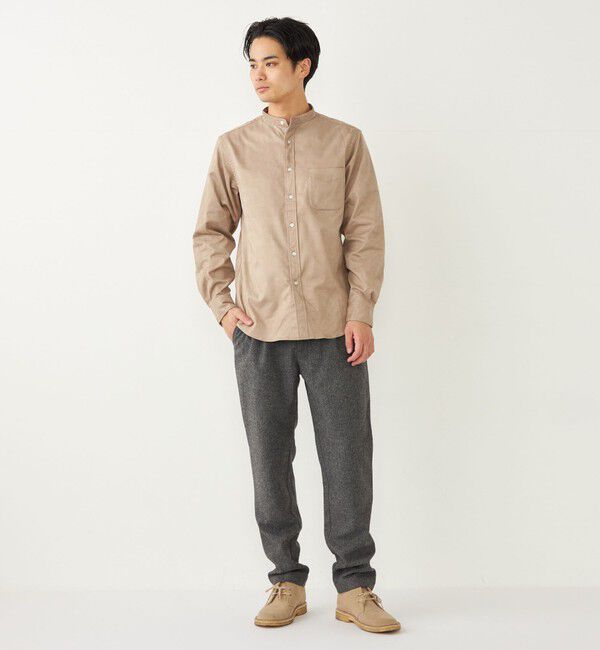 SHIPS Colors 「SHIPS Colors: ポリエステル フェイクスエード バンドカラー シャツ」|シャツ・ブラウス|