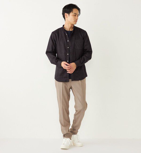 SHIPS Colors 「SHIPS Colors: ポリエステル フェイクスエード バンドカラー シャツ」|シャツ・ブラウス|