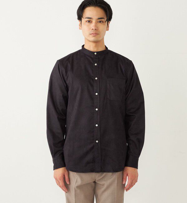 SHIPS Colors 「SHIPS Colors: ポリエステル フェイクスエード バンドカラー シャツ」|シャツ・ブラウス|