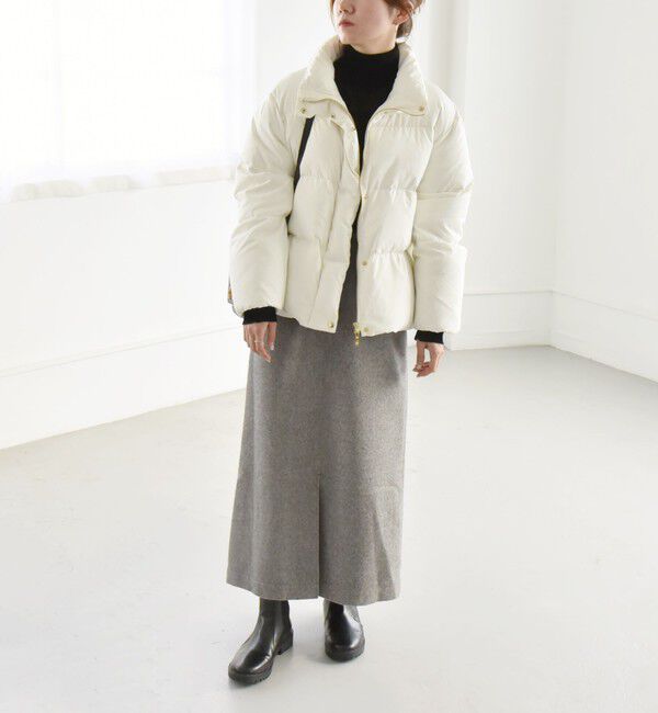 quaranciel「quaranciel: スタンドカラー フレア ダウン コート」|ダウン|