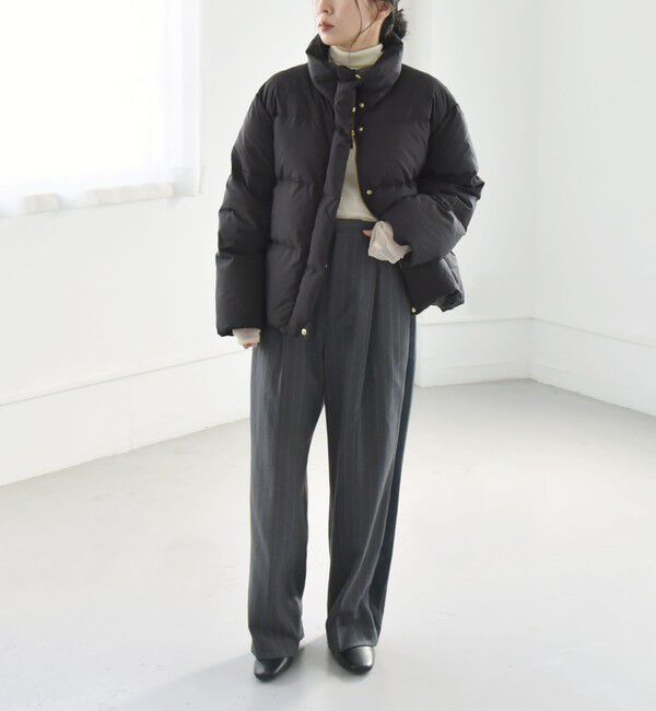 quaranciel「quaranciel: スタンドカラー フレア ダウン コート」|ダウン|