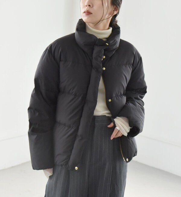 quaranciel「quaranciel: スタンドカラー フレア ダウン コート」|ダウン|