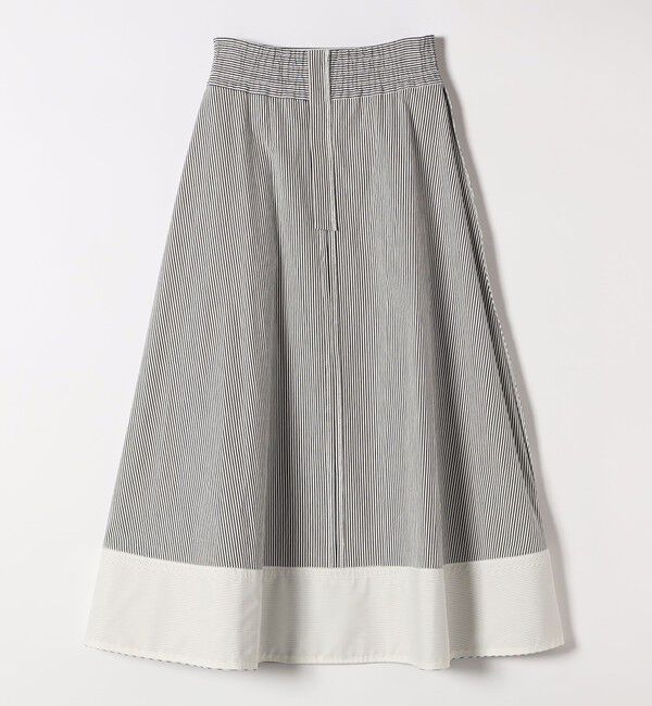SHIPS any「SHIPS any:〈洗濯機可能〉コードレーン ストライプ クラシカル フレア スカート」|スカート|