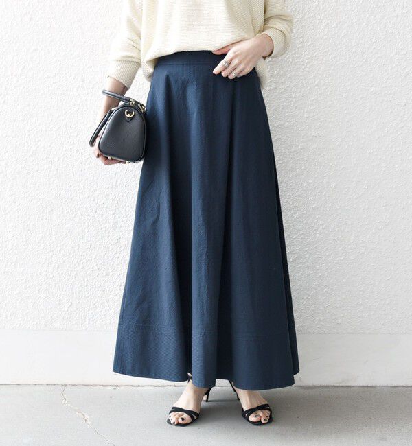 SHIPS any「SHIPS any:〈洗濯機可能〉コードレーン ストライプ クラシカル フレア スカート」|スカート|