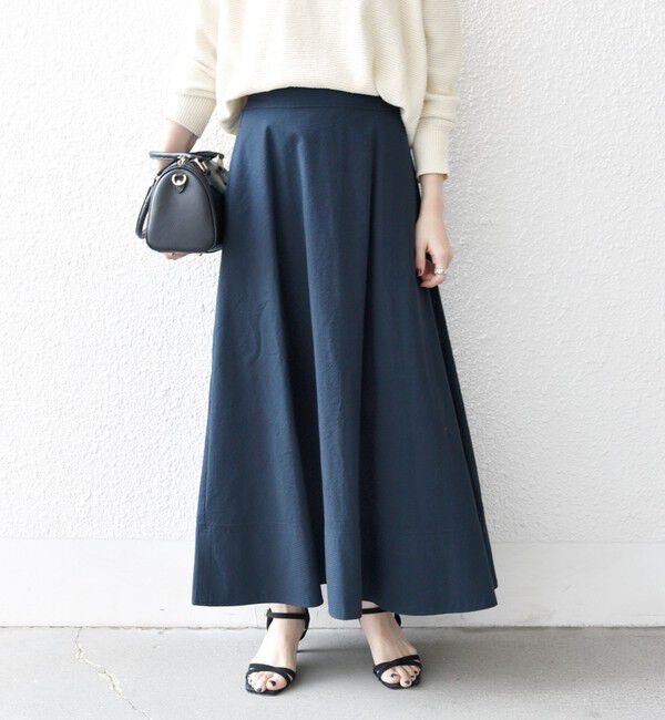 SHIPS any「SHIPS any:〈洗濯機可能〉コードレーン ストライプ クラシカル フレア スカート」|スカート|