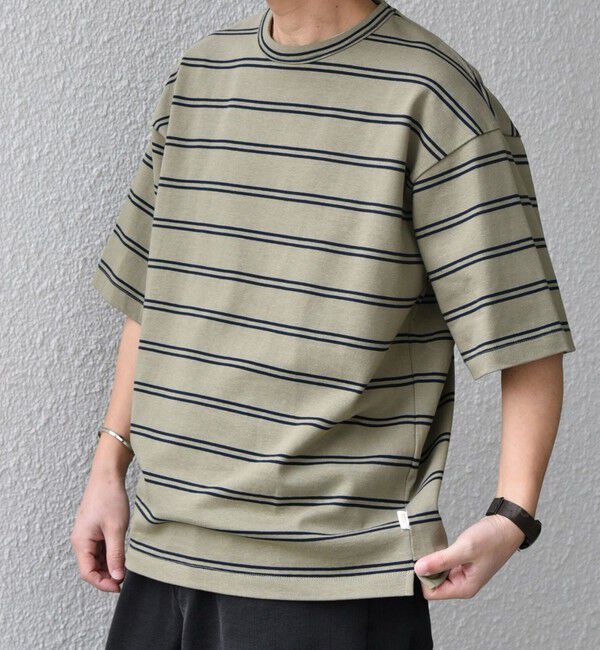 SHIPS any「【SHIPS any別注】sports wear: レトロ カラー ボーダー Tシャツ◇」|Tシャツ・カットソー|ライトグリーン