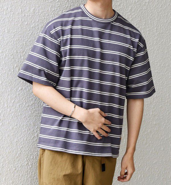 SHIPS any「【SHIPS any別注】sports wear: レトロ カラー ボーダー Tシャツ◇」|Tシャツ・カットソー|パープル