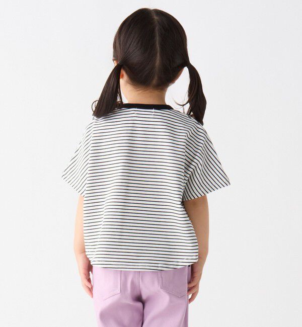 SHIPS Colors 「SHIPS Colors:80～130cm / ロゴ パッチワーク ボーダー Tシャツ」|Tシャツ・カットソー|