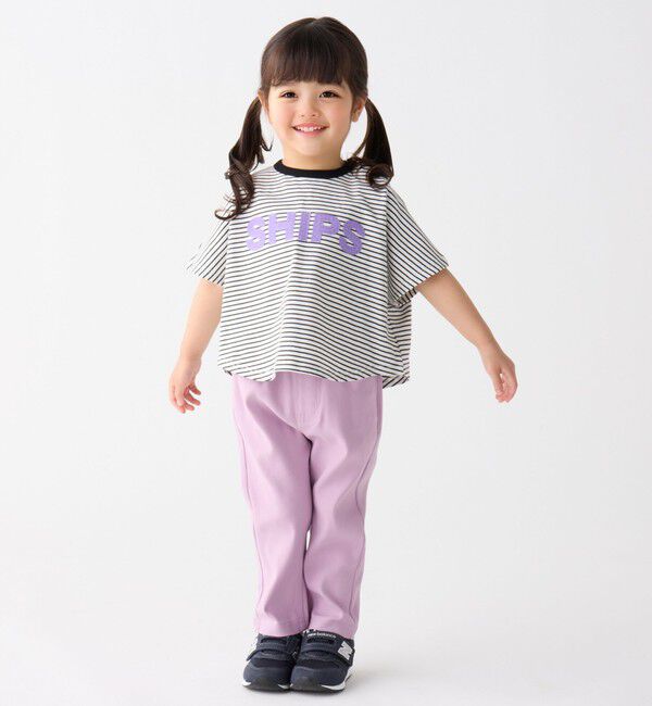 SHIPS Colors 「SHIPS Colors:80～130cm / ロゴ パッチワーク ボーダー Tシャツ」|Tシャツ・カットソー|