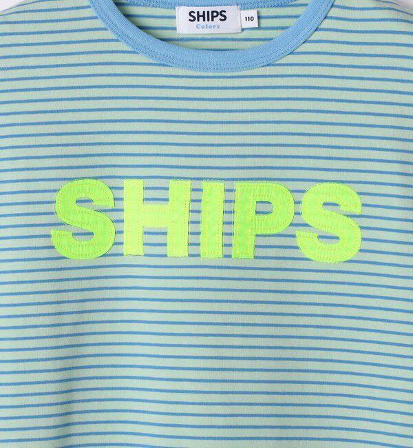 SHIPS Colors 「SHIPS Colors:80～130cm / ロゴ パッチワーク ボーダー Tシャツ」|Tシャツ・カットソー|
