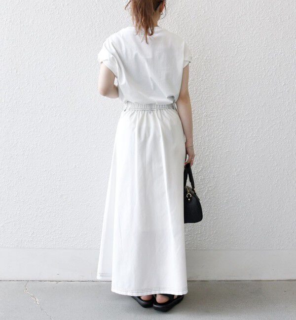 SHIPS any「SHIPS any:〈洗濯機可能〉オックス ステッチ フレア ロング スカート」|フレア|