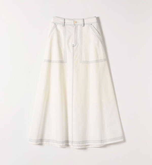 SHIPS any「SHIPS any:〈洗濯機可能〉オックス ステッチ フレア ロング スカート」|フレア|