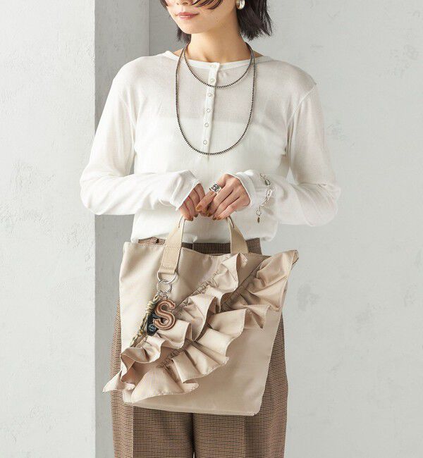 SHIPS for women「【WEB限定】チャーム 付き フリル トート」|トートバッグ|