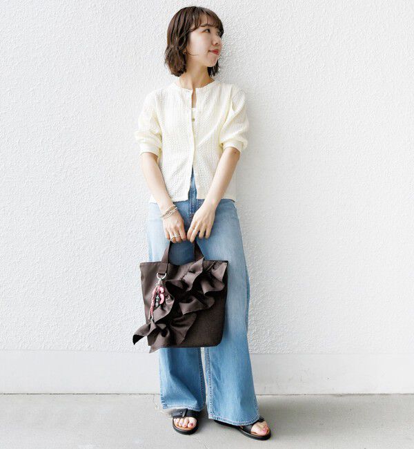 SHIPS for women「【WEB限定】チャーム 付き フリル トート」|トートバッグ|