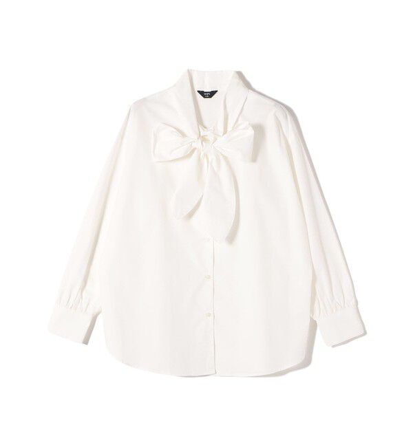 SHIPS Colors 「SHIPS Colors:〈手洗い可能〉コットン ボウタイ シャツ」|シャツ・ブラウス|オフホワイト