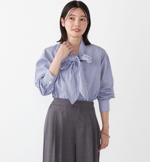 SHIPS Colors 「SHIPS Colors:〈手洗い可能〉コットン ボウタイ シャツ」|シャツ・ブラウス|