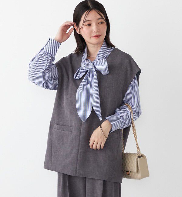 SHIPS Colors 「SHIPS Colors:〈手洗い可能〉コットン ボウタイ シャツ」|シャツ・ブラウス|