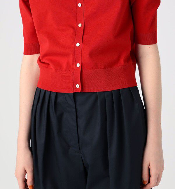 CABaN「ファインポリエステル ハーフスリーブポケットカーディガン」|カーディガン|