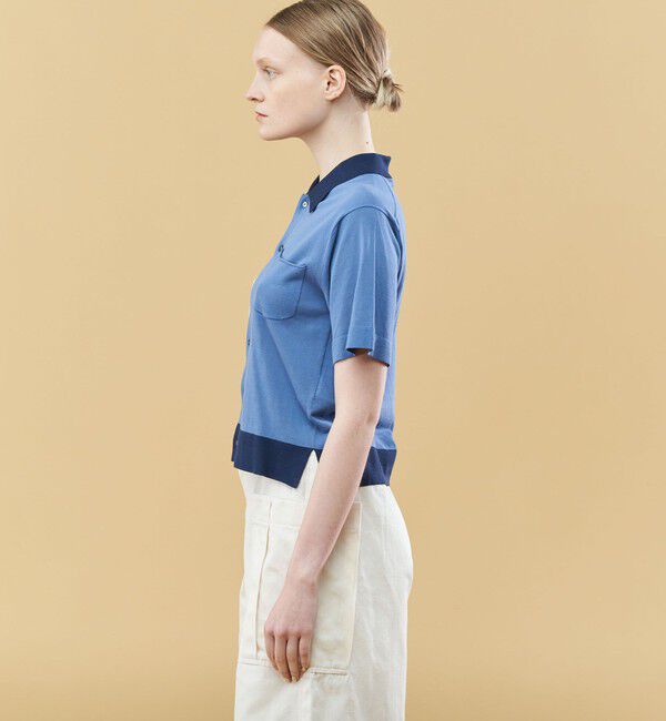 GALERIE VIE「クレープコットンカラーコンビ シャツカーディガン」|ニット・セーター|