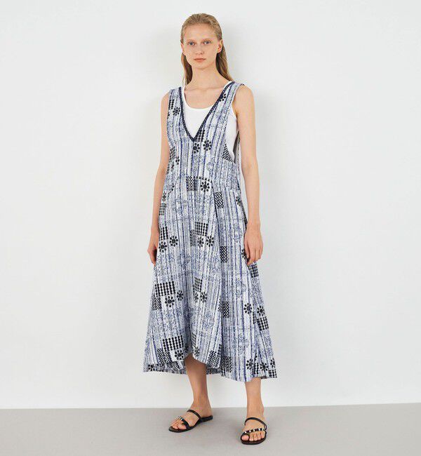 DES PRES「バスティングブリックジャカード ボリュームフレアワンピース」|ワンピース|