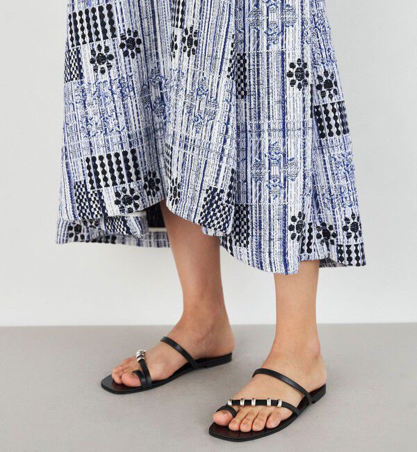 DES PRES「バスティングブリックジャカード ボリュームフレアワンピース」|ワンピース|