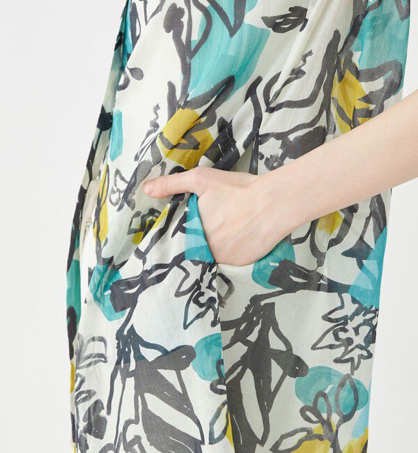 TOMORROWLAND collection「キャンバスフラワープリント スリーブギャザーワンピース」|ワンピース|