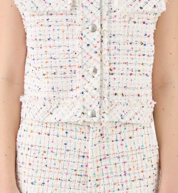 TOMORROWLAND collection「キャンディノットファンシーツイード クルーネックジレ」|ベスト・ジレ|