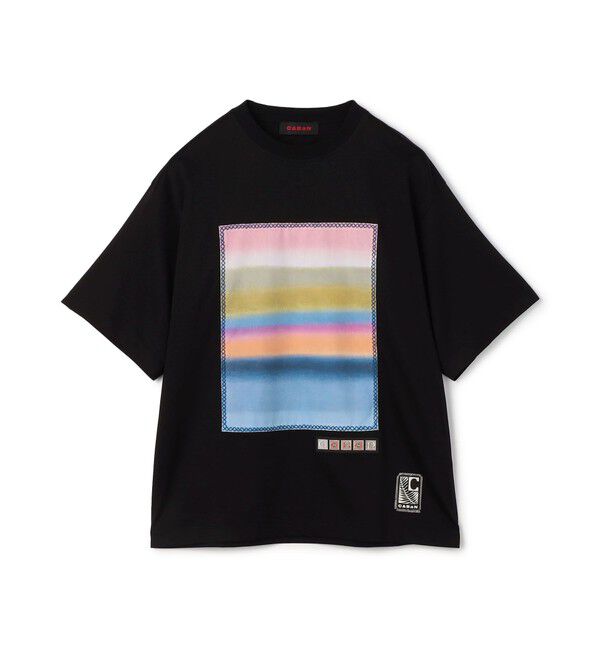 CABaN「CABaN スビンコットン グラデーションプリントTシャツ」|Tシャツ・カットソー|18 ブラック系