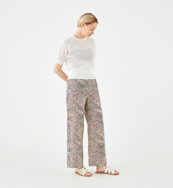 SOULEIADO「リネンプリント イージーストレートパンツ」|その他|