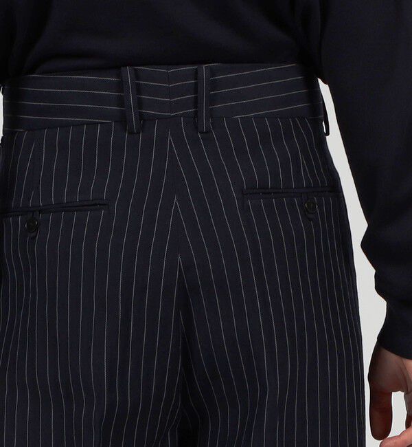 TOMORROWLAND MENS「ウールリネンコットン 2タックワイドストレートパンツ」|スラックス|