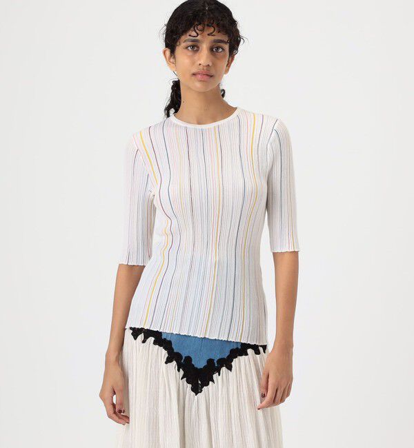 TOMORROWLAND BUYING WEAR「GABRIELA HEARST FITZ SS CREW STRIPES」|ニット・セーター|