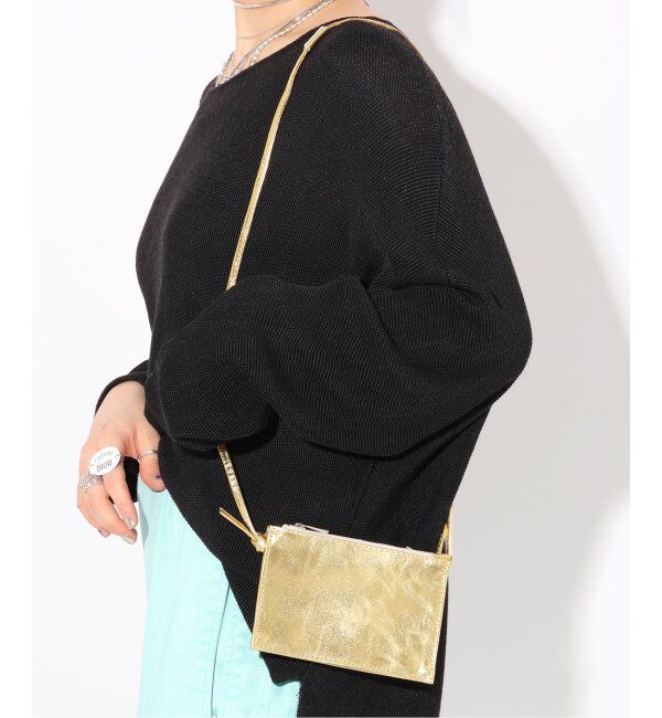  「【blancle/ ブランクレ】M.LETHER Double multi case」|ショルダー・メッセンジャー|ゴールド