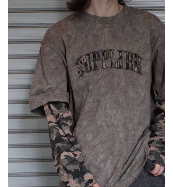 JOINT WORKS「SUPPLIER / サプライヤー CAMOUFLAGE LAYERED LONG SLEEVE」|Tシャツ・カットソー|カーキ