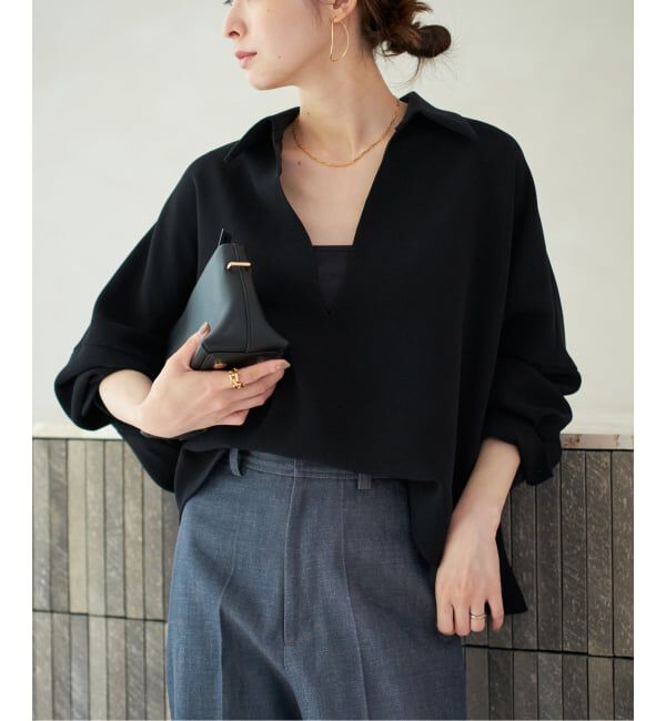 Plage「《追加》GEORGETTE SKIPPER ブラウス」|シャツ・ブラウス|ブラック