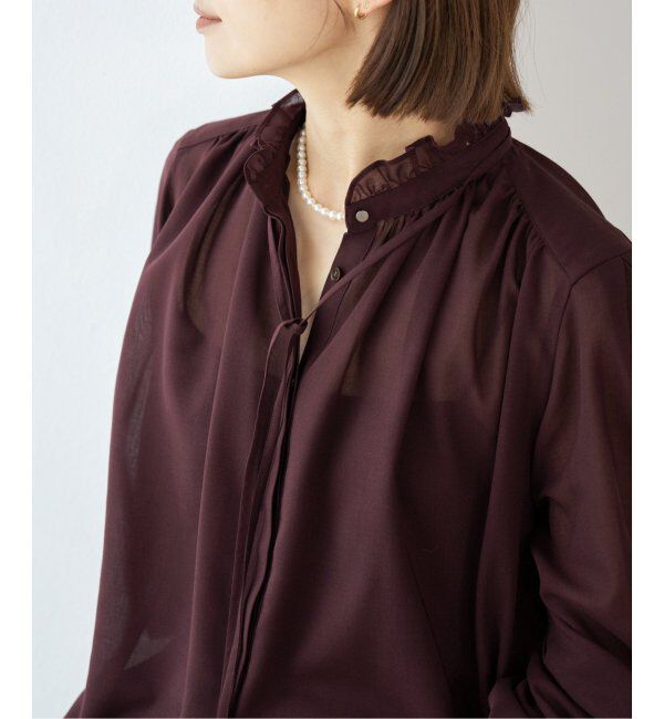 IENA「フリルネックブラウス」|シャツ・ブラウス|