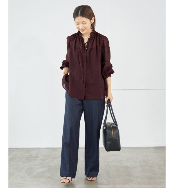 IENA「フリルネックブラウス」|シャツ・ブラウス|