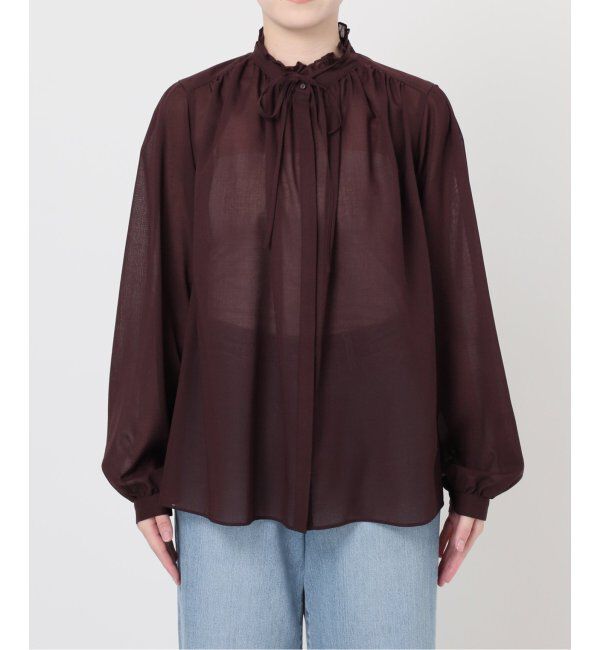 IENA「フリルネックブラウス」|シャツ・ブラウス|