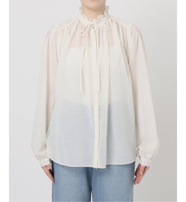 IENA「フリルネックブラウス」|シャツ・ブラウス|