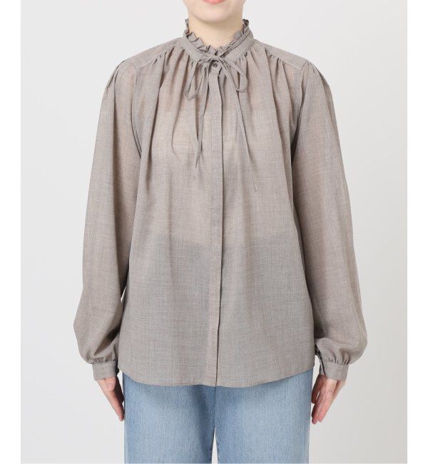 IENA「フリルネックブラウス」|シャツ・ブラウス|