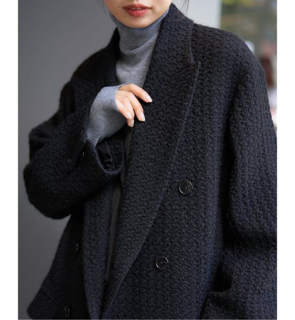 IENA「COUTURE D&rsquo;ADAM/クチュールドアダム 別注 ROVINDツイードコテージコート」|その他|ブラック