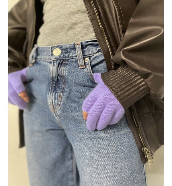 IENA LA BOUCLE「LABOUCLE 5本指グローブ」|手袋|パープル